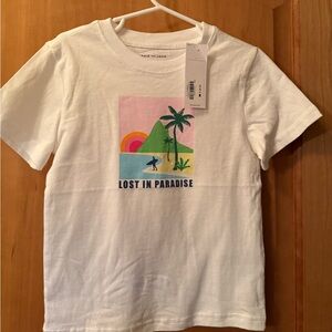 Janie and Jack White Tropical Surfer Tee